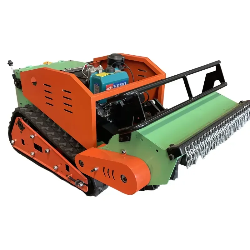 PLE Hot Selling Mini Crawler Automatic Lawn Mower Remote Control Flail Mower GPS Robotic RC Slope Grass Cutting