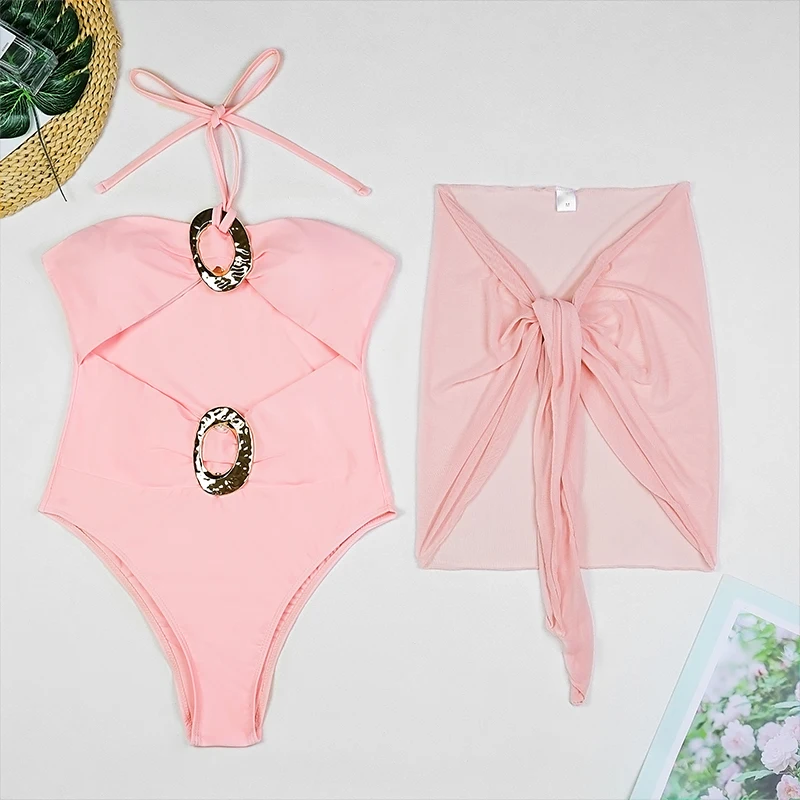 قطعتين بيكيني 2025 مثير المرأة قطعة واحدة ملابس السباحة الإناث تنورة صغيرة مجموعة البكيني Biquini ثوب السباحة لباس سباحة #4