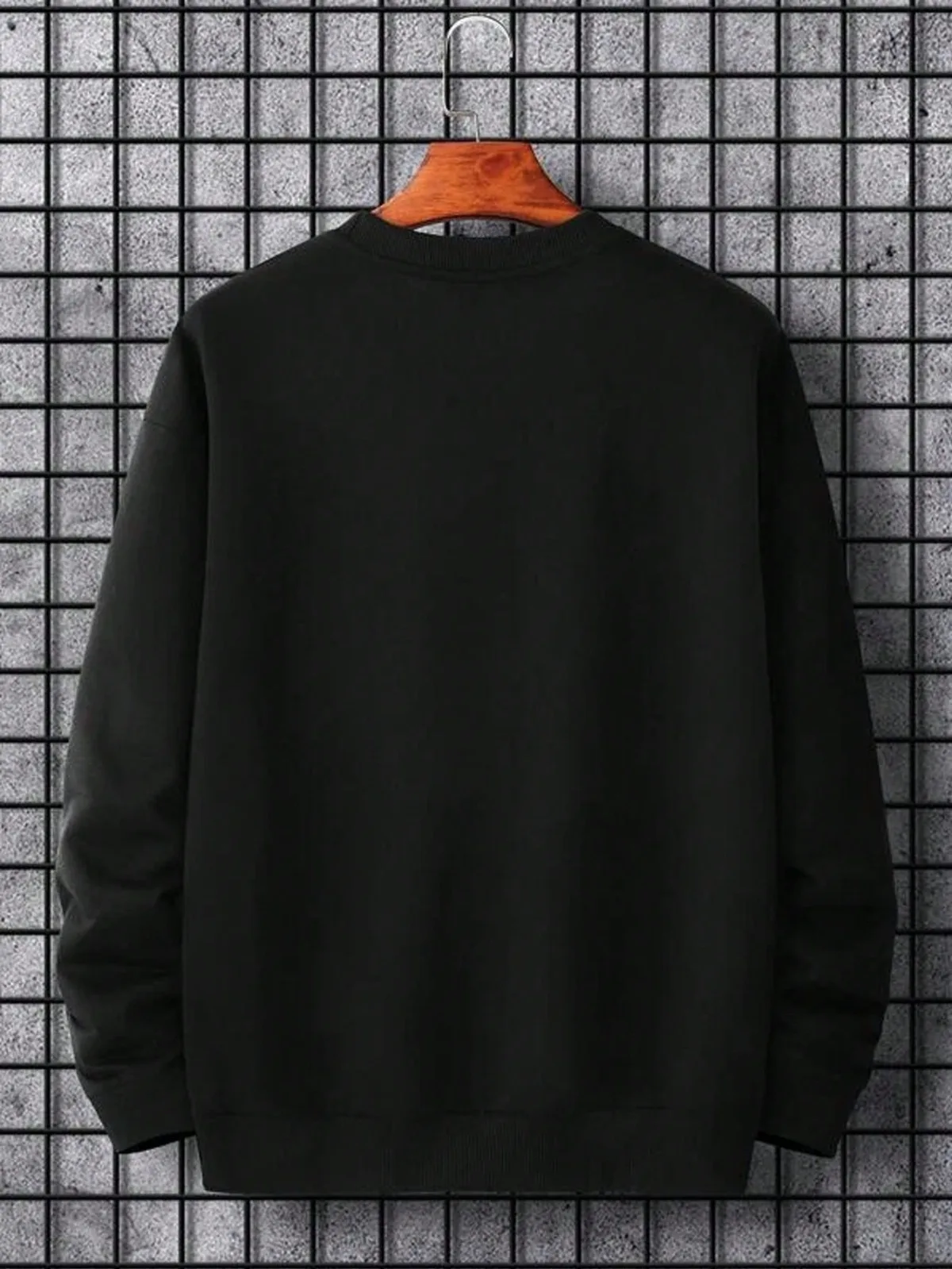 سويت شيرت كاجوال أنيق برقبة دائرية وأكمام طويلة للرجال مع طباعة شخصية وتصميم بسيط مناسب لغطاء رأس رياضي خارجي #2