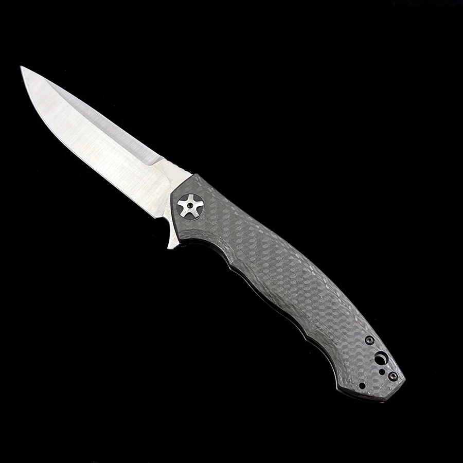 Carbon Fiber Bearing Folding Knife, Ferramenta de bolso EDC, Acampamento ao ar livre e caça, OK 0452CF