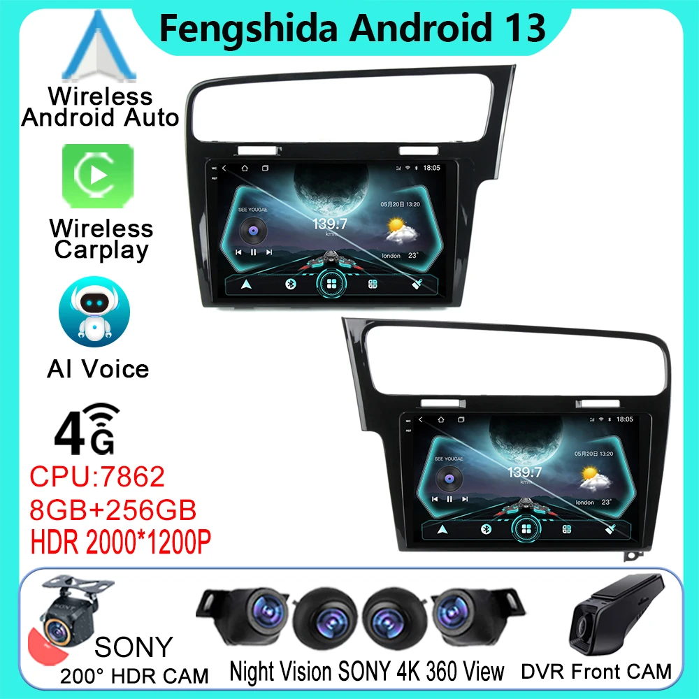 

Android Auto For Volkswagen Golf 7 MK7 2012 - 2020 Car Navigation GPS Car Multimedia Player Radio Video Head Unit Audio WIFI DSP