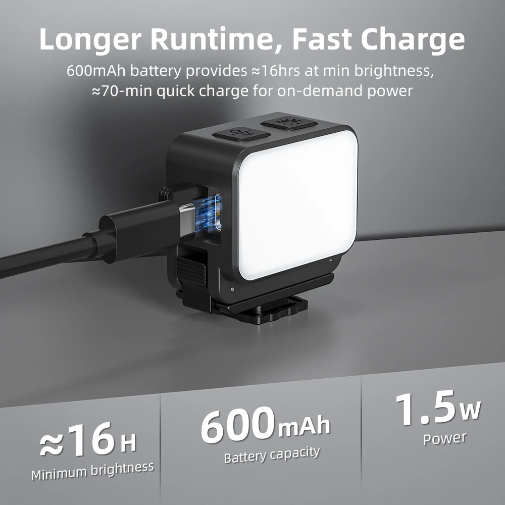 Fill Light Handheld Selfie Lighting Adjustable Magnetic Quick Release IPX4 Water For DJI Osmo Nano Action Camera Accessories