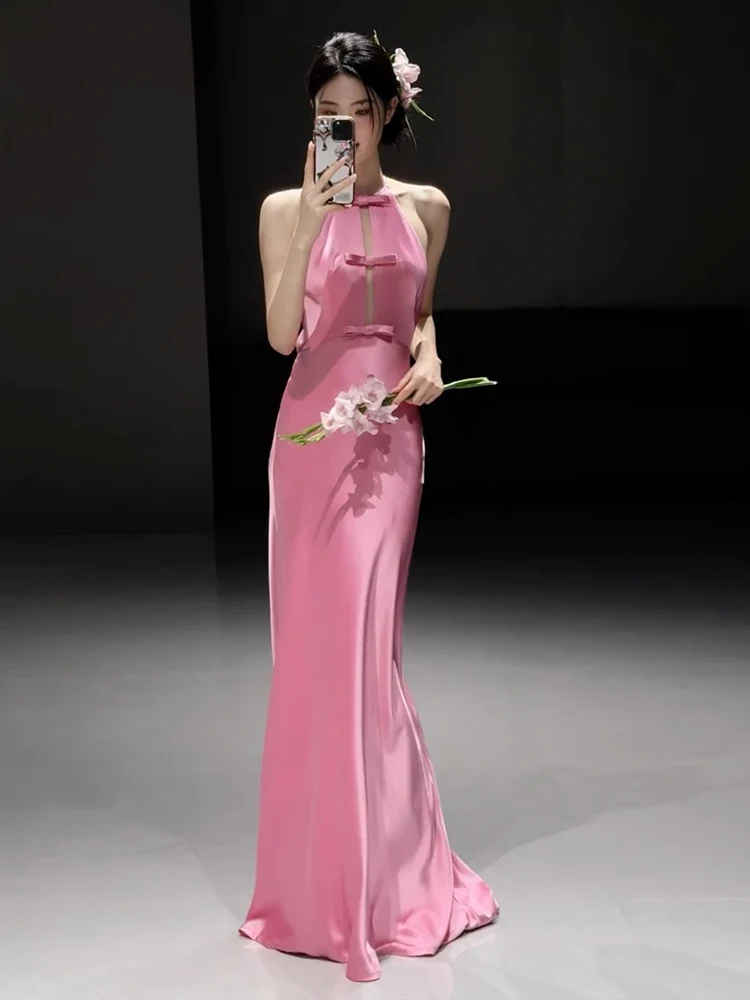 

Элегантное вечернее платье-халат для женщин, розовое, класса люкс, для дня рождения, помолвки, банкета, пошив на заказ