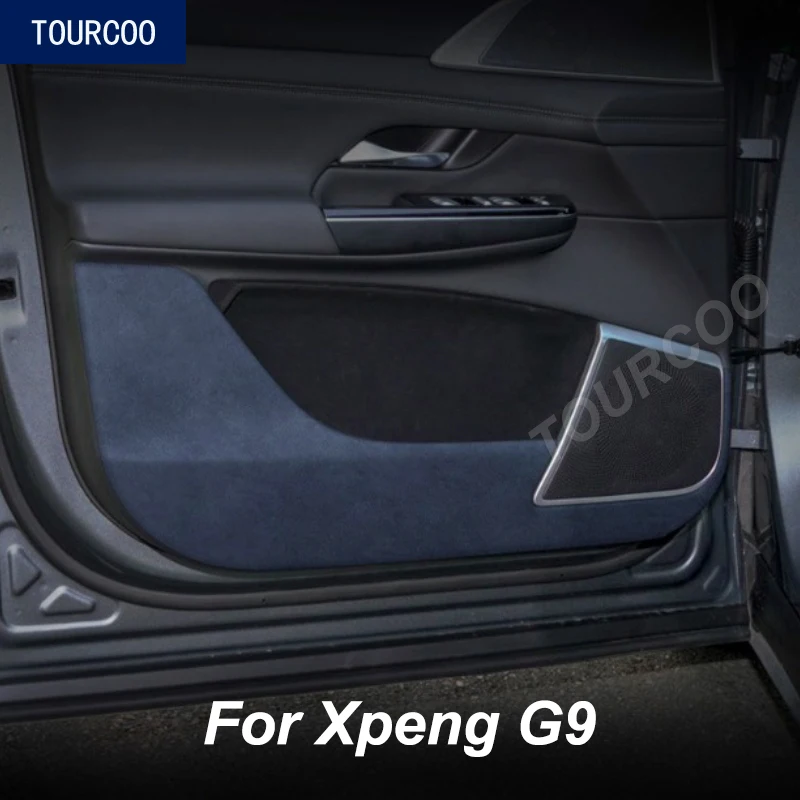 For Xpeng XiaoPeng G9 2022-2024 Interior Door Suede Anti-kick Protective Cover Stickers