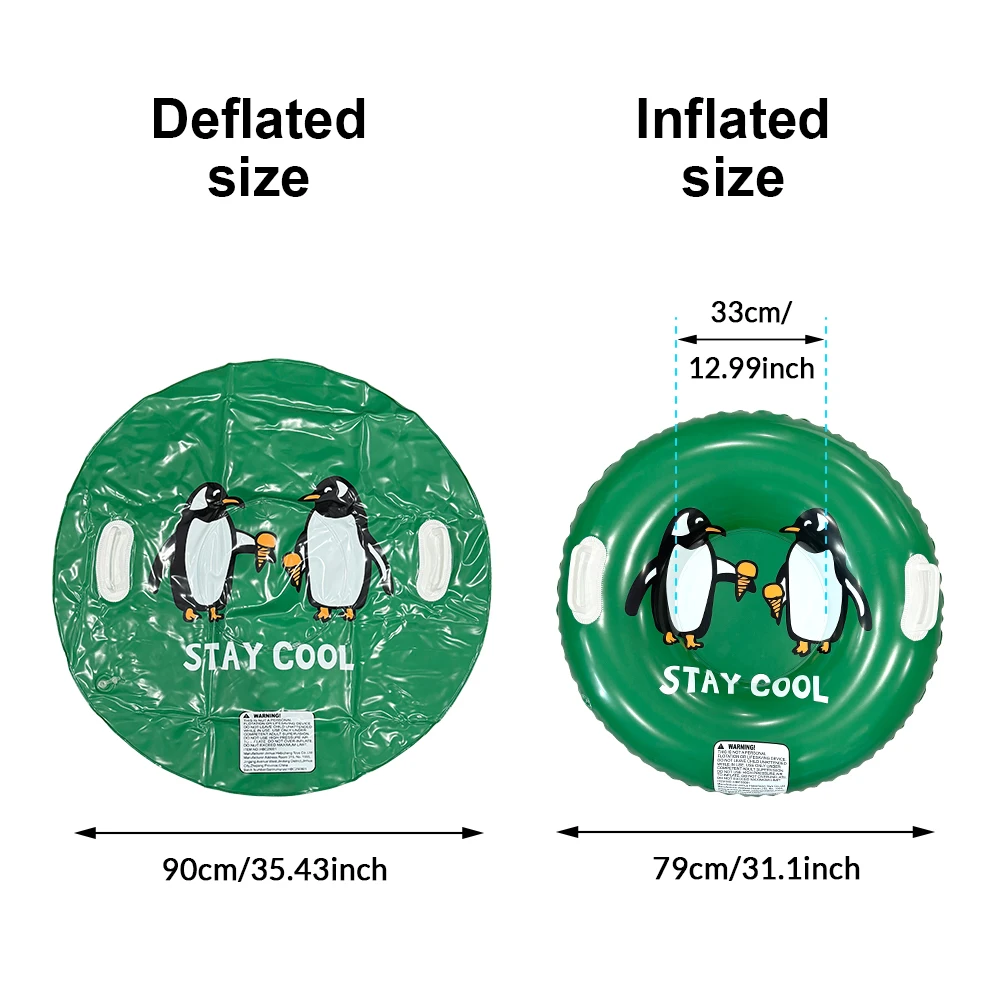 1pc nuovo pinguino pupazzo di neve sci cerchio addensato PVC gonfiabile sedile da sci cerchio neve parco di montagna festa invernale gioco prop