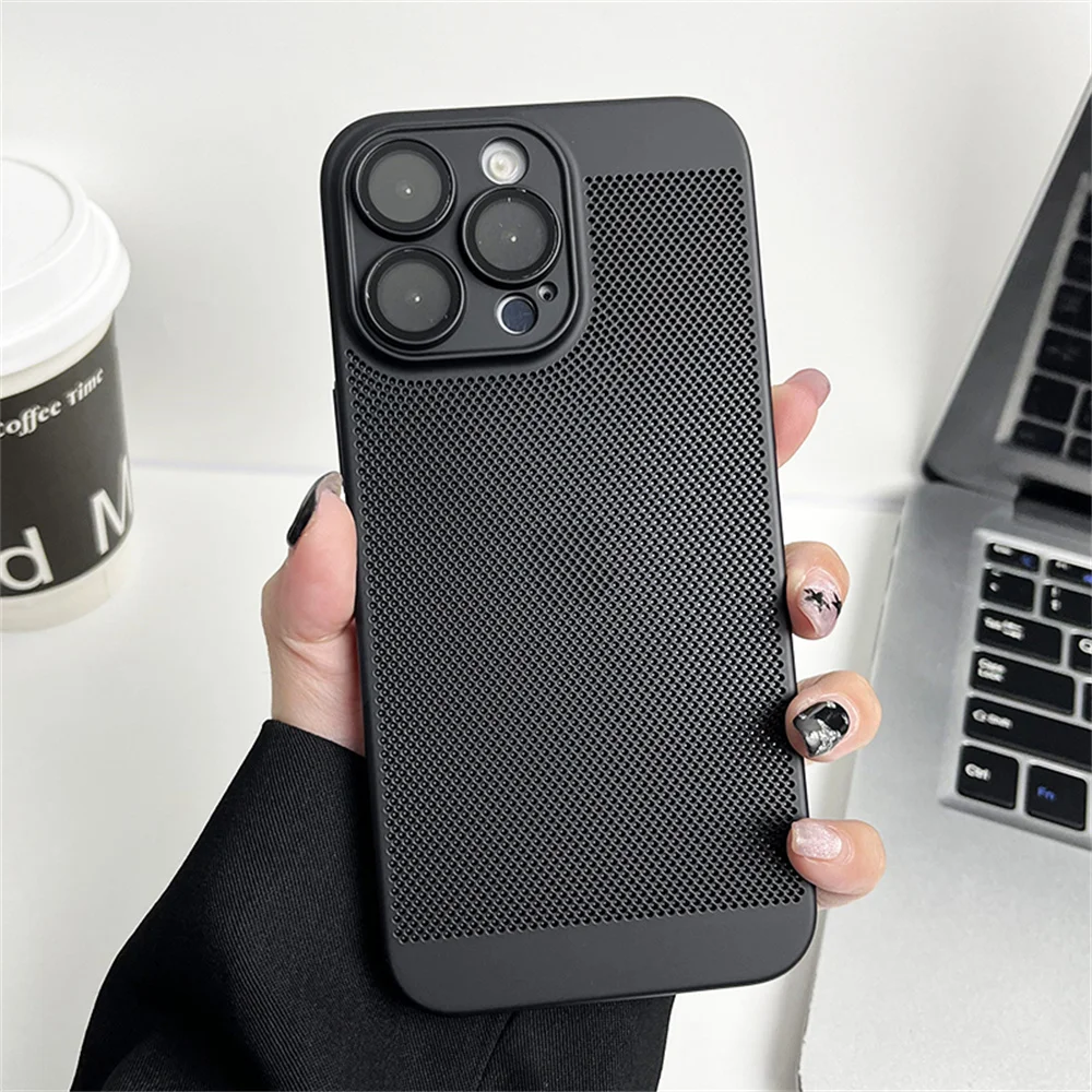Original Kühlung Matte Wärmeableitung Fall Für iPhone 17 16 15 14 13 12 11 Pro Max X XS Max XR 7 8 Plus 17 Luft Metallic Abdeckung – Detail 18