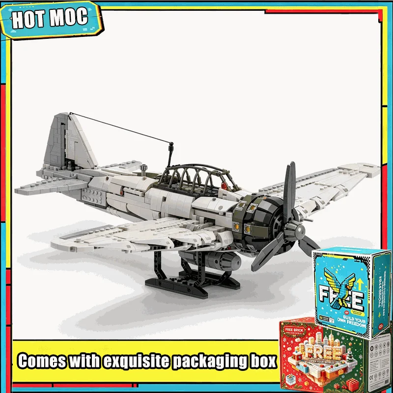 2523 Parts MOC Classic Vintage Propeller Aircraft Plane Building Blocks Set Custom Puzzle DIY Assembly Aviation Model Toy Gifts