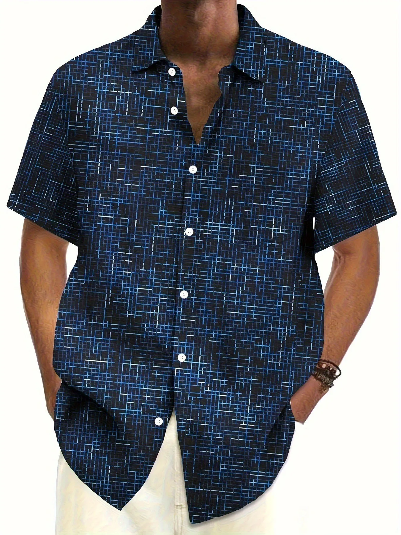 Popular Hawaii 3D Printed Lapel Niche Casual Short Sleeved Men's Shirt