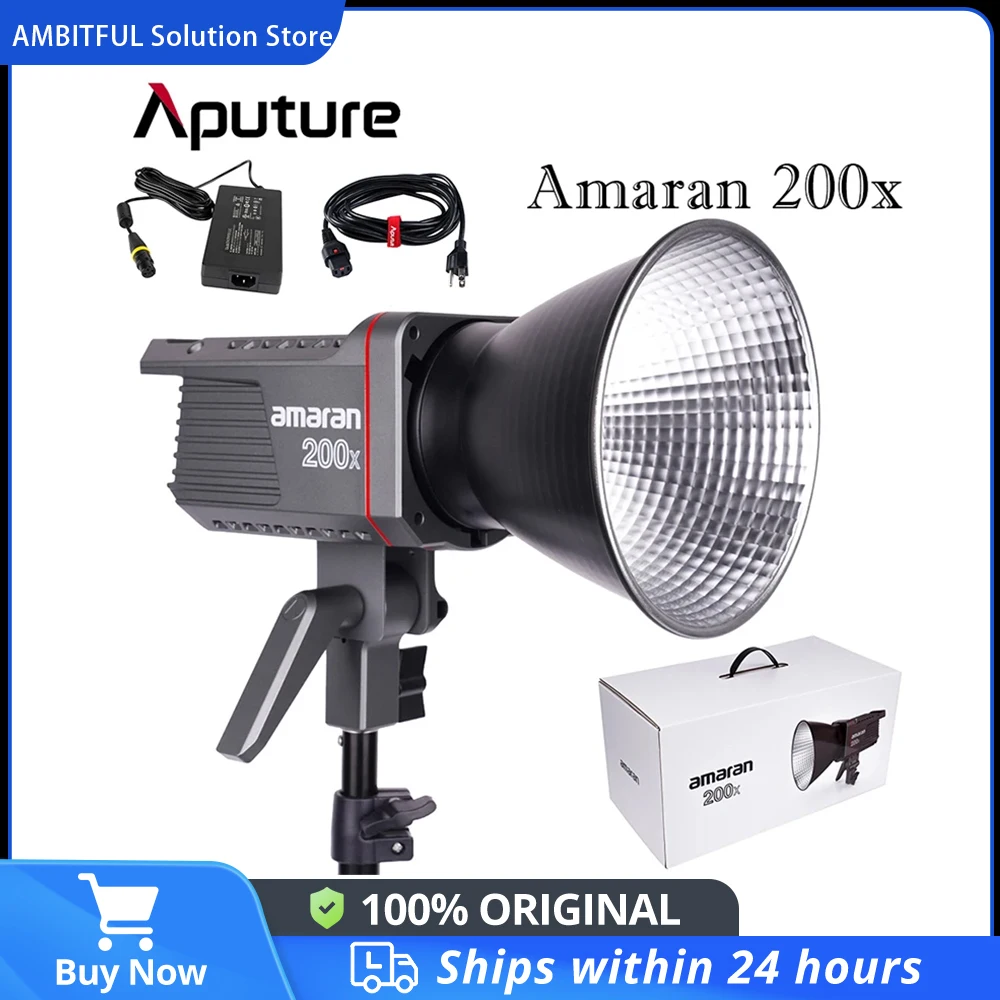 Aputure Amaran 200x 200D Video Photography Lighting 2700-6500K 250W CRI 95+ Compatible-Bluetooth App Control DC/AC Power Supply