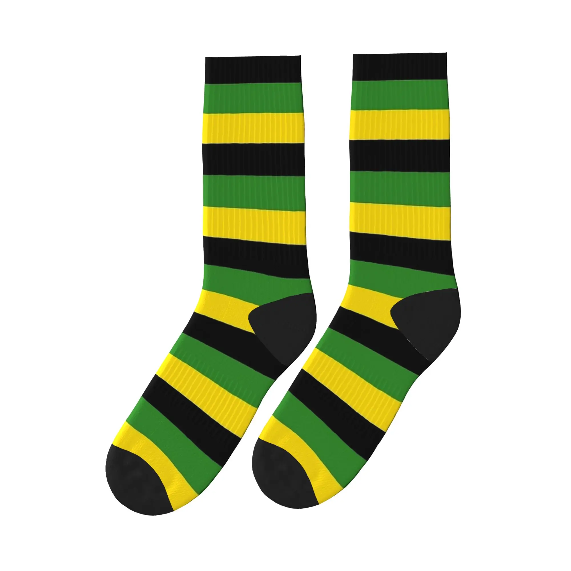 

Jamaica Flag Stripes Socks Non Skid Stockings Unisex Men Warm Soft Outdoor Sports Socks Winter Kawaii Printed Socks