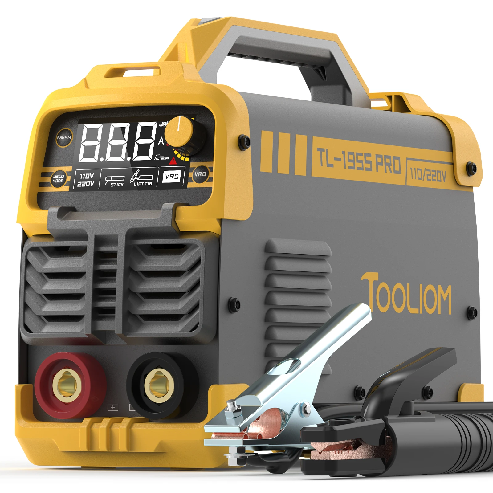 TOOLIOM 195A Stick Welder 110/220V Dual Voltage Lift TIG Welder LCD Display IGBT Inverter with Hot Start/Arc Force Welder