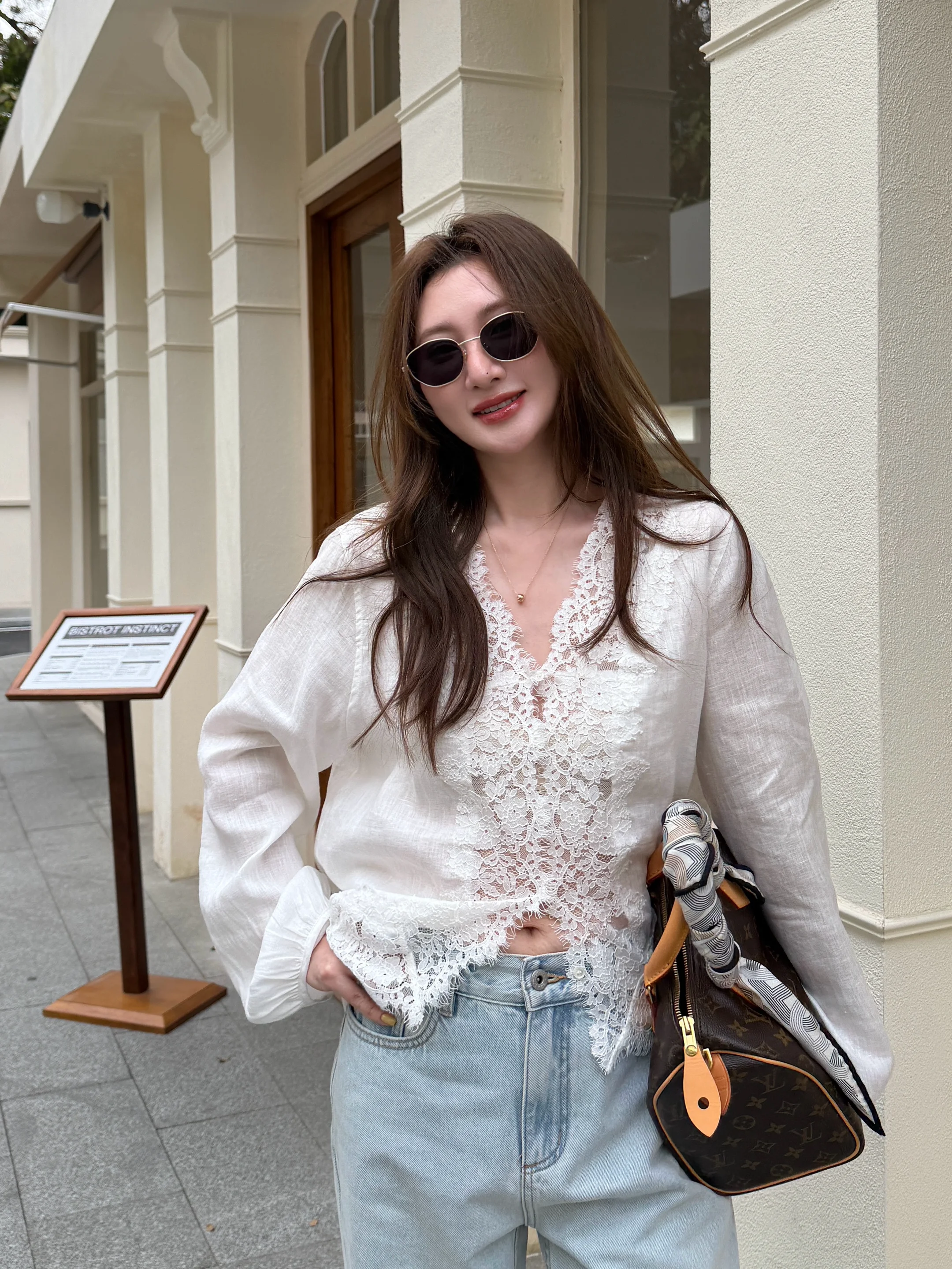 

Super Gentle 100% Linen V-neck Fashionable Casual Shirt AIMURSE AM70558 Women's Minimalist Style Breathable Comfortable Long ...