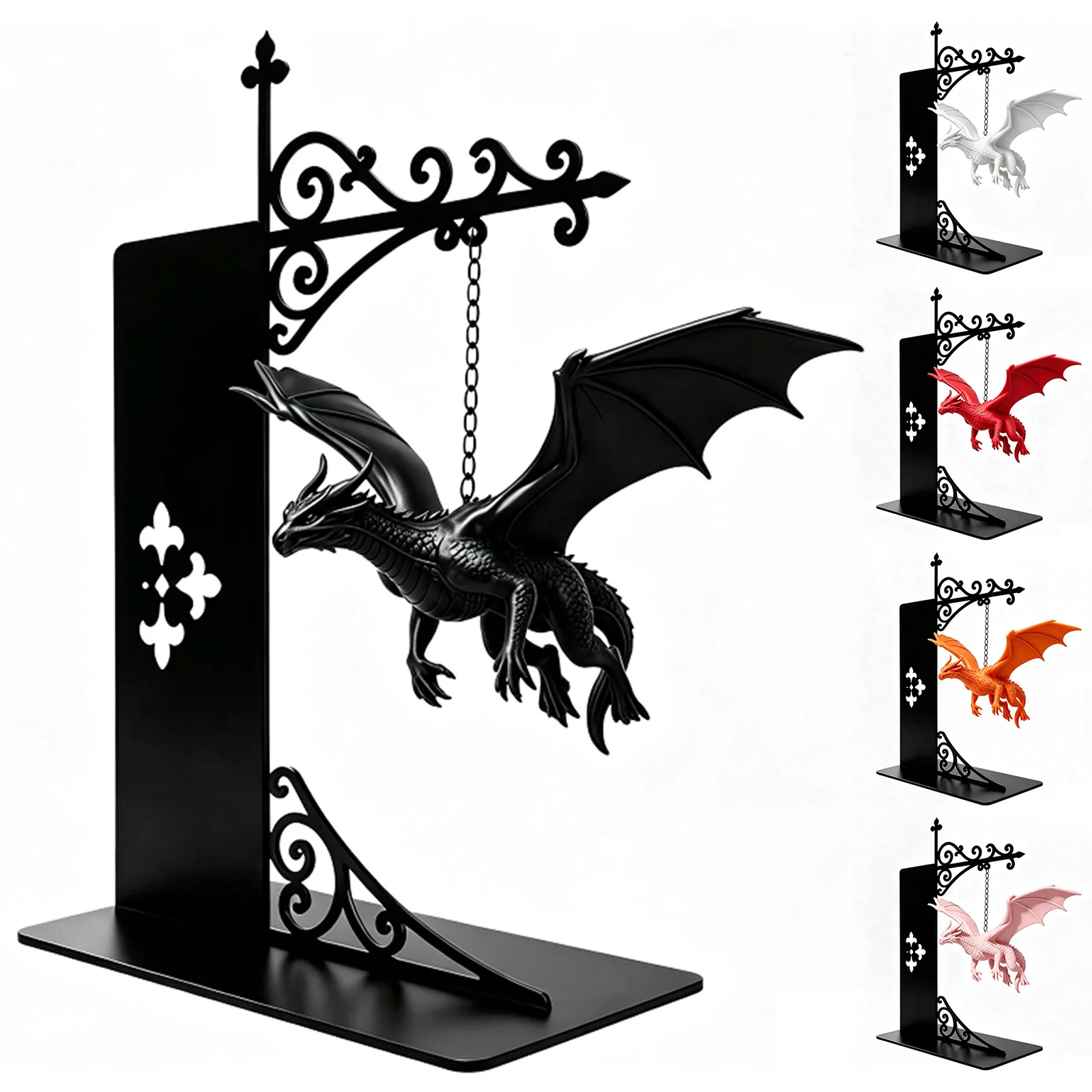 Dragon Bookshelf Light Fantasy Floating Dragon Ornament Night Lamp Decor for Home Office Display