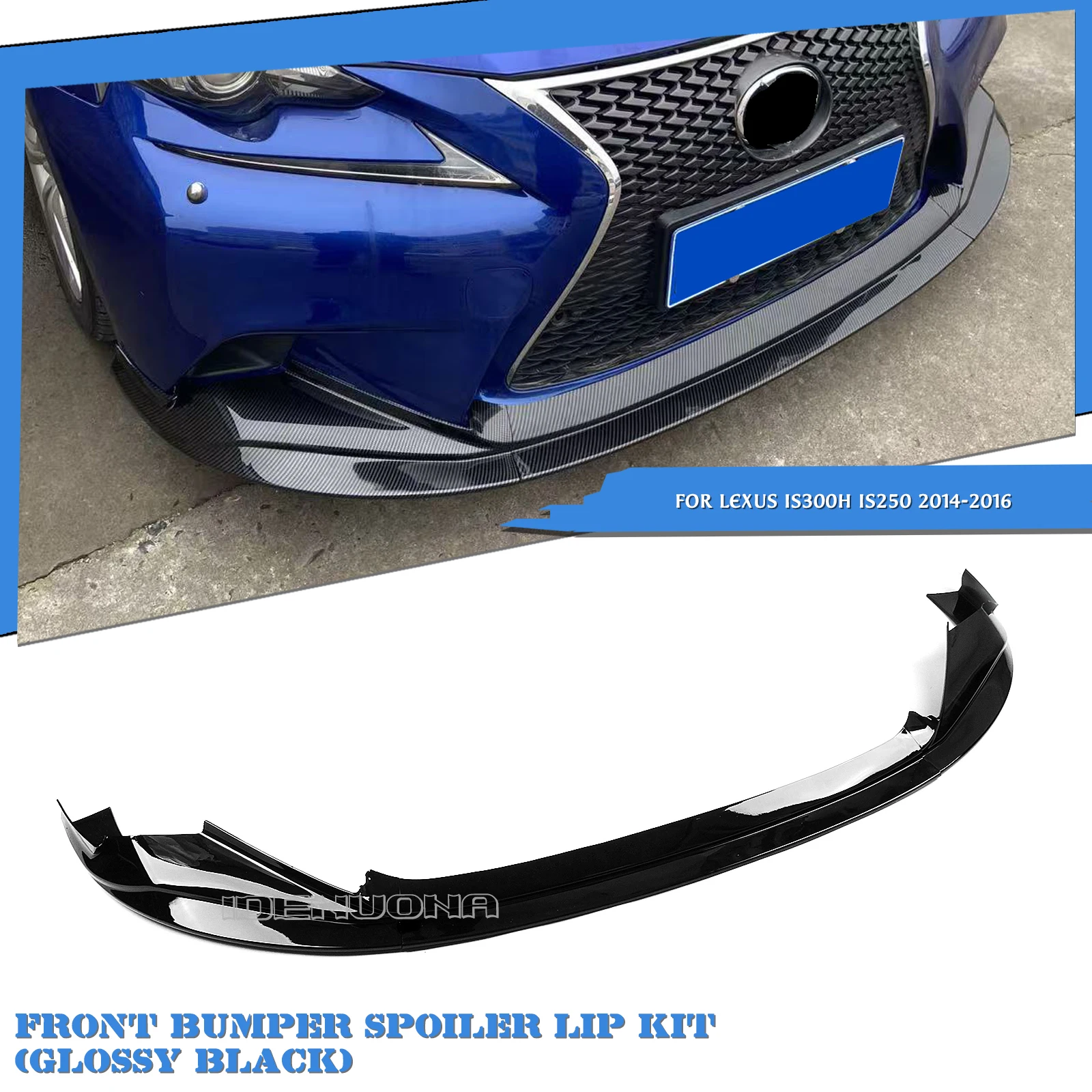 3pcs Car Front Spoiler Lip Lower Splitter Protector For Lexus IS200t IS300 IS300h IS250 IS350 Sedan F-Sport Bumper 2014-2016