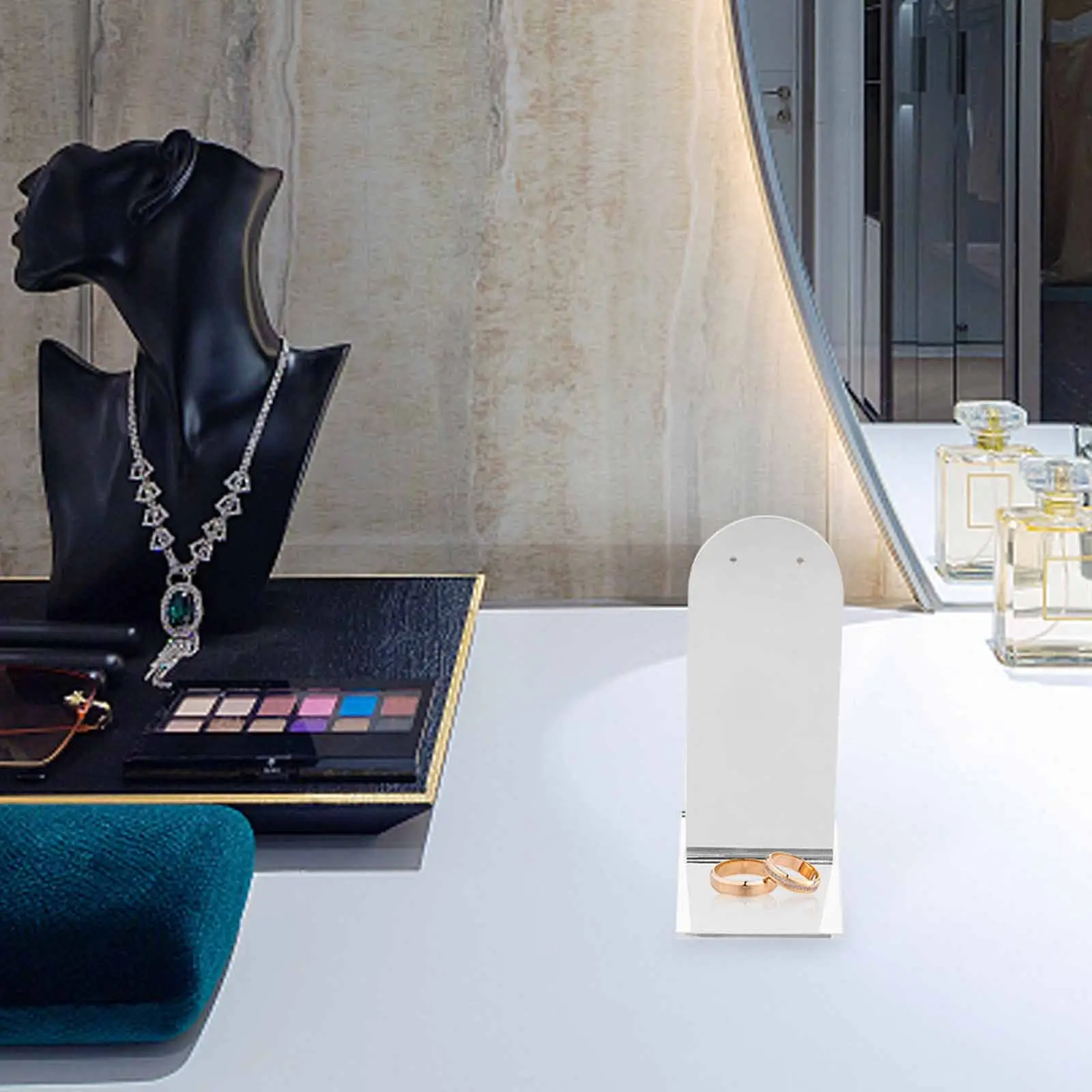 

1pc Jewelry Display Stand Acrylic Mirror Plate For Flat Lay Photography Reflection Background Props Photo Accessory Earrings