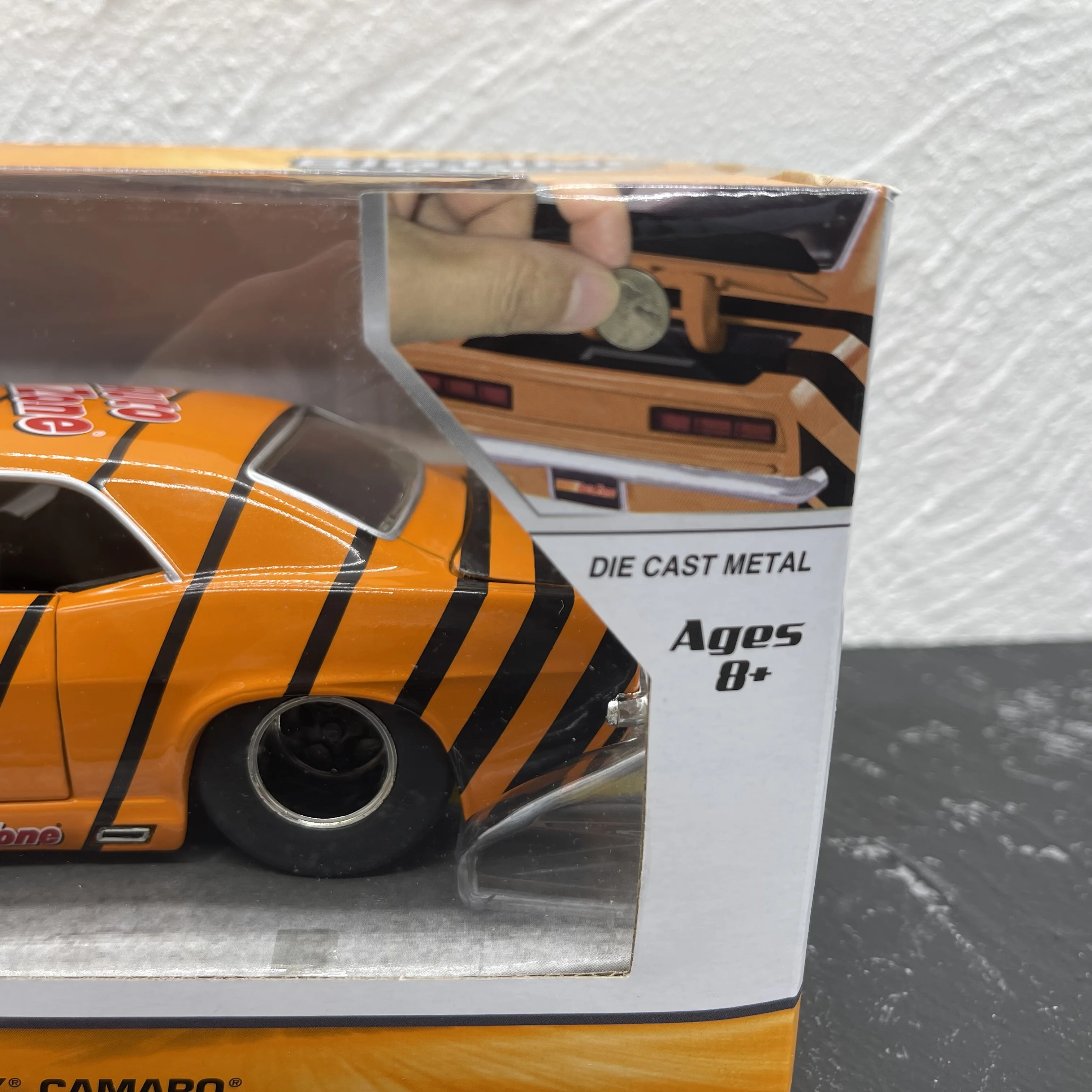 Jada Toys Bigtime Muscle 1:24 1969 Chevy Camaro Die-cast Car Orange Model for Kids and Adults Piggy Bank