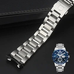 22mm Solid Stainless Steel Strap Silver Bracelet Watch Strap For Tag Heuer Calera Series Watch Accessories Band 316L Fine Steel
