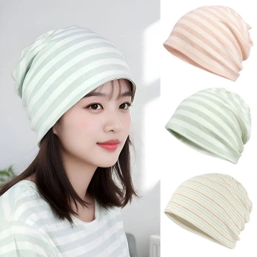 

Simple Cotton Pullover Hat Breathable Comfortable Visor Cap Windproof Stretchy Postpartum Hat Daily Wear