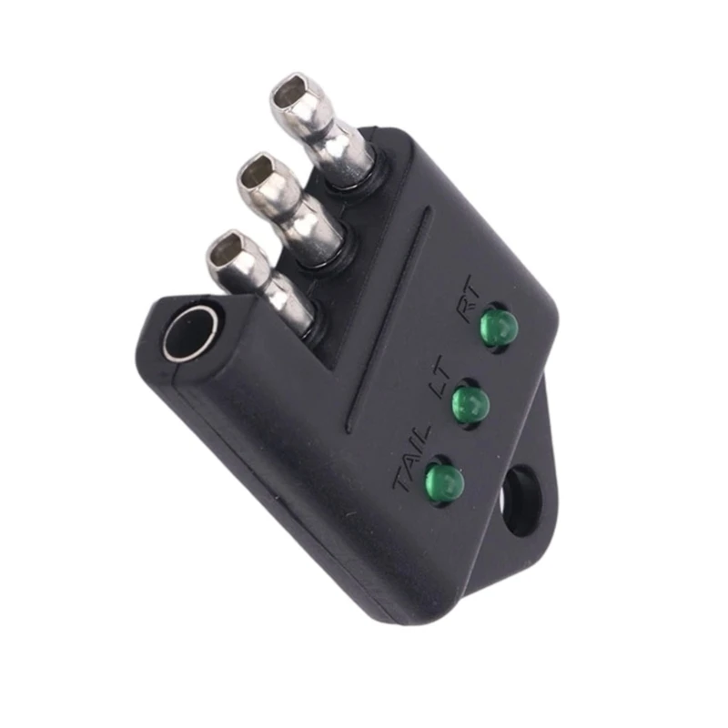 Trailer Circuit Tester Connector with 3 Visible Indicators for Routine Brake, Rear, and Turn Lamp Wiring Checks Using Its 4-Way