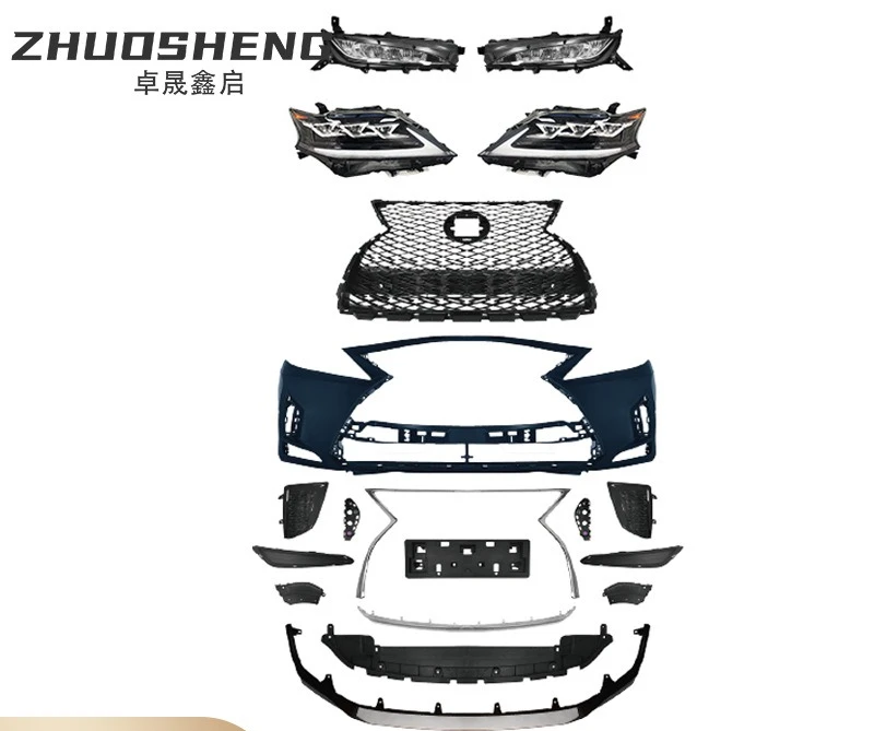 Headlight Bumper Kit FOR Lexus RX 2020 Style, 3-Eye LED Lights, Front Bumper Assembly for RX Upgrade, Car Body Parts Set