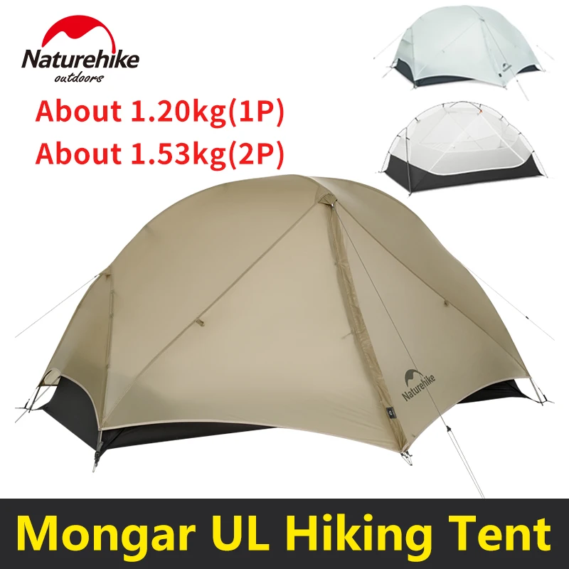 Naturehike Mongar UL Hiking Tent 1 2 Person 15D Nylon Ultralight Waterproof Double Layer Outdoor Backpacking Travel Camping Tent