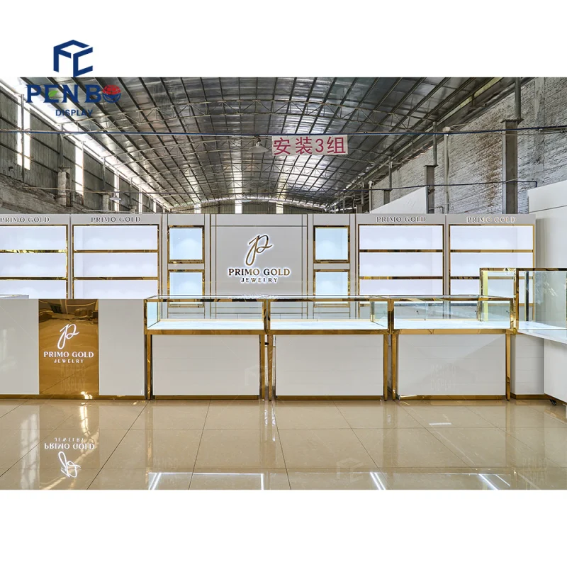 맞춤형 보석 진열장 모던 목걸이 및 보석 가게 LED 조명 다층 디스플레이 벽 진열장