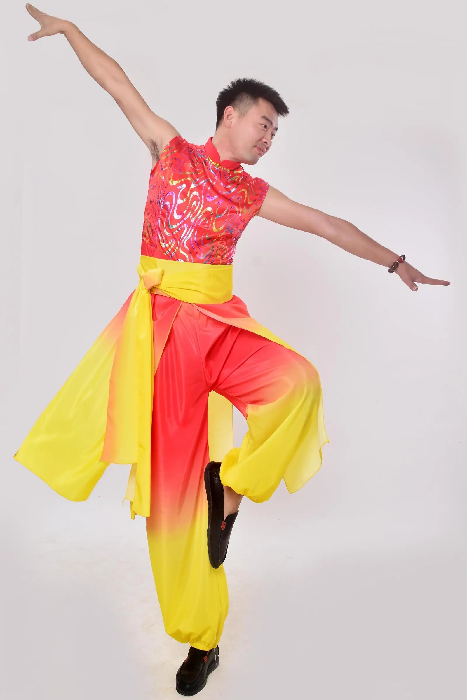 Ladies Chinese style Yangko costume Hanfu drumming costume classical dance ethnic adult dance men\'s and women\'s stage costumes