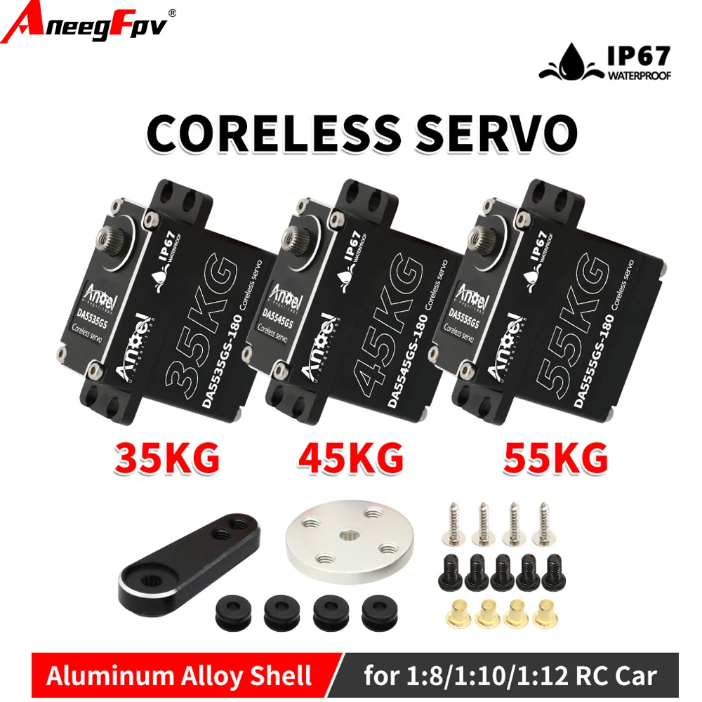 UAngel Aluminum Case Waterproof Servo 35KG 45KG 55KG  Digital Metal Gear HV Coreless Servo for1/8 1/10 RC Car Truck Crawler Boat