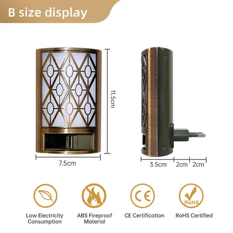 LED Nightlights Plug In Plug In Night Light With Dusk-to-Dawn Light Sensor Farmhouse 0-60lm Retro 4LED Light Control Small