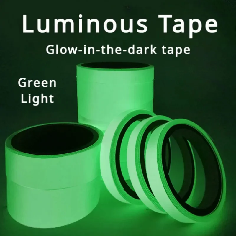 

3pc Luminous Fluorescent Night Self-adhesive Glow In The Dark Sticker Tape Safety Security Home Decoration Warning Adhesive Tape