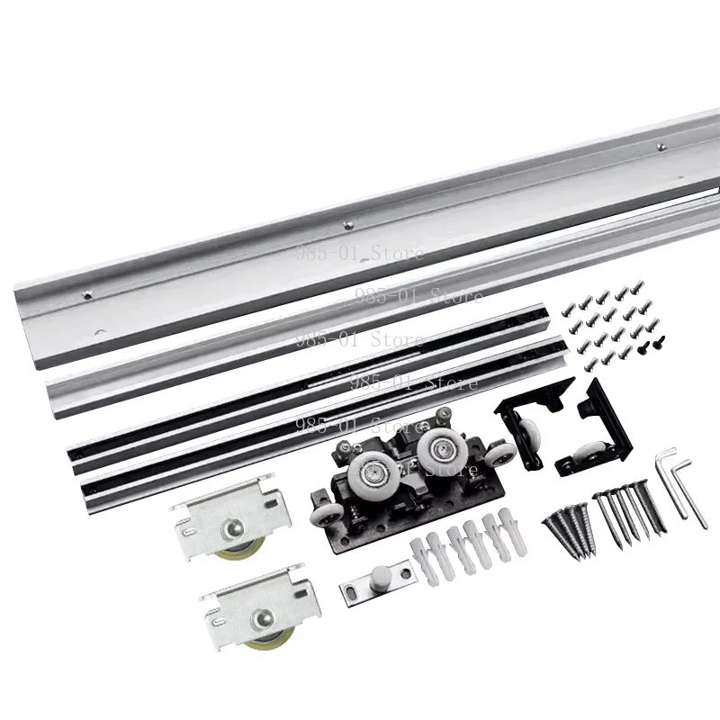 Trackless Invisible Sliding Door Hardware, Two-way Buffer Rail Accessories for Kitchen Bedroom Ghost Door