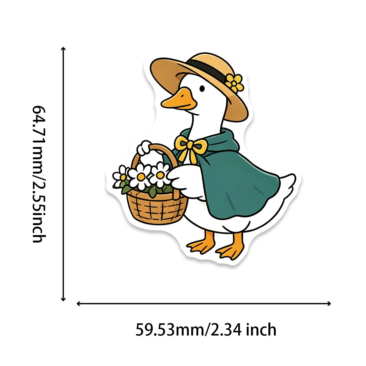 50PCS Cartoon Big White Goose Graffiti Stickers Exquisite Fashion DIY Guitar Phone Laptop Suitcase Water Cup Skateboard Decals