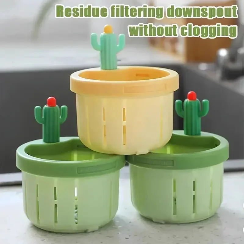 1pc Cactus Sink Filter Household Kitchen Drainage Basket Sink Debris Anti-blocking Anti-smell Anti-bug Strainer Sink Accessories