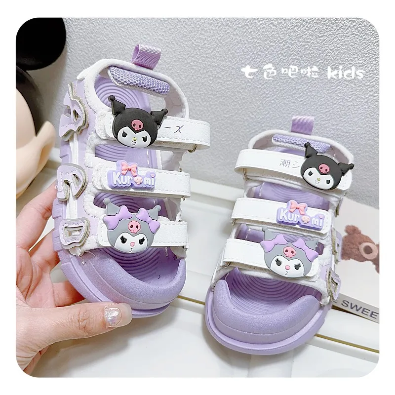 

Boys Girls Summer Kawaii Sanrio Kuromi Anime Sports Sandals Cute Cartoon Cinnamoroll Casual Ins Beach Shoes Gifts for Kids