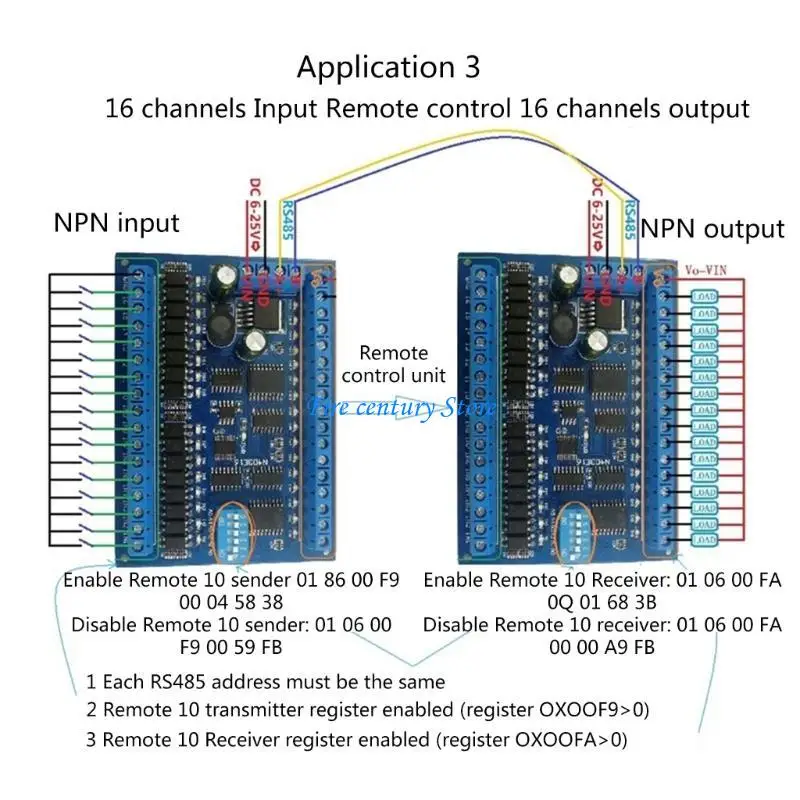

J6PA DC12V 24V 16 Вход 16 Вывод RS485 Удаленные переключатели управления