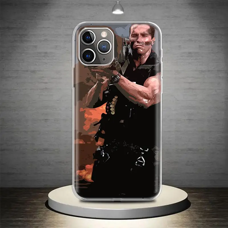 Arnold Schwarzenegger Terminator Phone Case Cover For iPhone 14 13 Pro 11 15 Art 12 XR X XS Max 7 8 6S Plus SE Soft Pattern