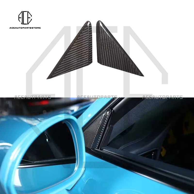 For Porsche 718 911 2012-2018 Real Carbon Fiber Car A-pillar Triangle Decoration Frame Accessories Exterior Modification Cover