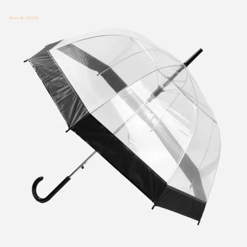 Transparent Umbrella for Creative Rain Women Girls Ladies Novelty Items Long Handle Umbrellas Rainproof Unbrellas Dropship