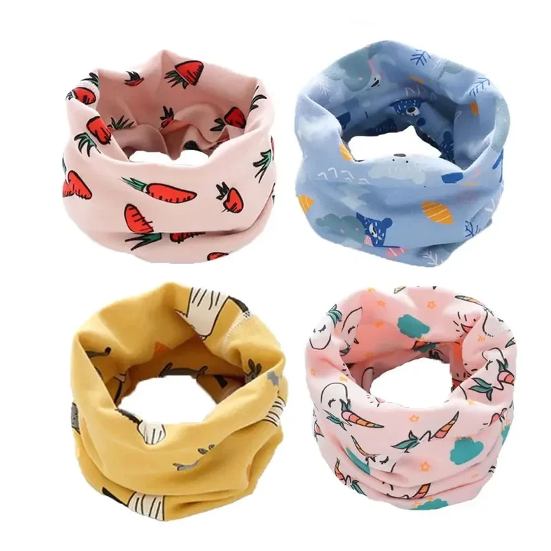 Winter Children Warmer Neck Scarf Kids Boys Girls Cute Cartoon Neckerchief  Baby Cotton Soft Neck Collar Children´s Scarves