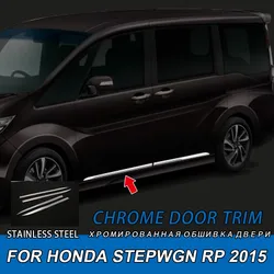 4pcs Door Trim Stainless Steel Car Door Side Line Garnish Trim Car Styling Chrome Sticker Accessories For HONDA STEPWGN RP 2015