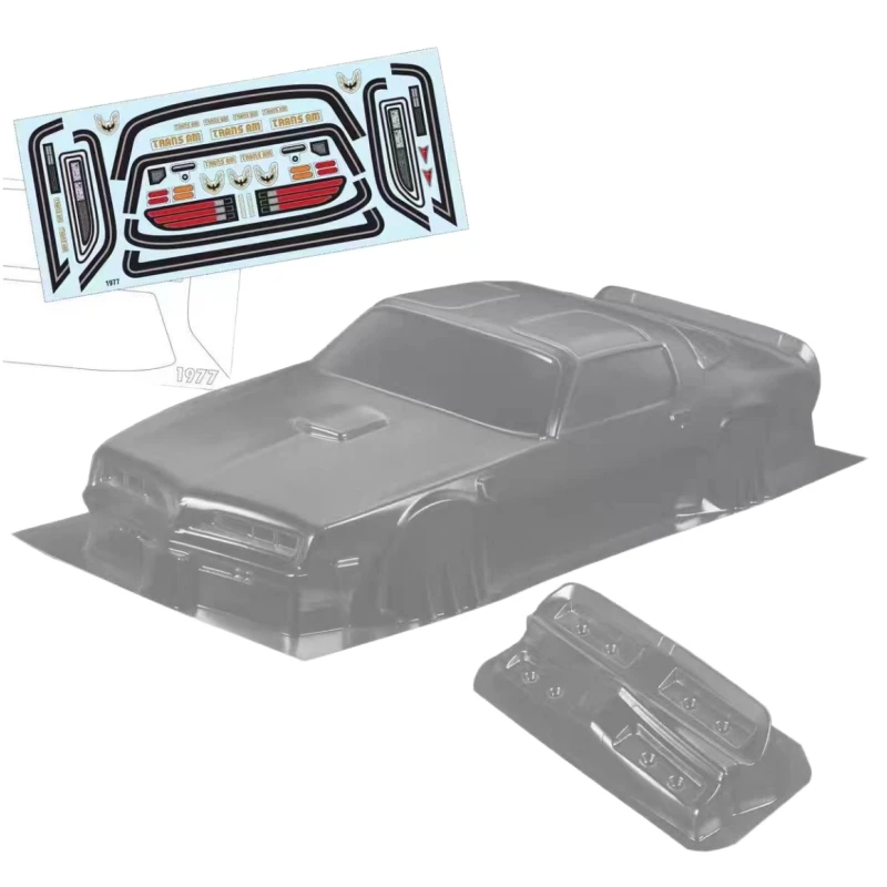 Tamiya tt02 chassis, 257mm chassis, On road car 1/10, 1977 Pontiac Firebird body shell rc car, light buckles rc, kyosho car