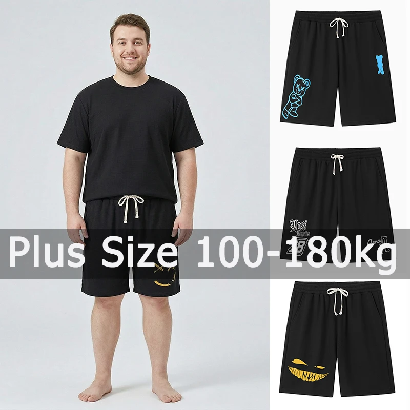 

Plus Size Men Shorts Summer Pants 100-175kg 5XL 6XL 7XL Oversized Loose Sport Sweatpants Elastic Waist Big Size Men Clothing