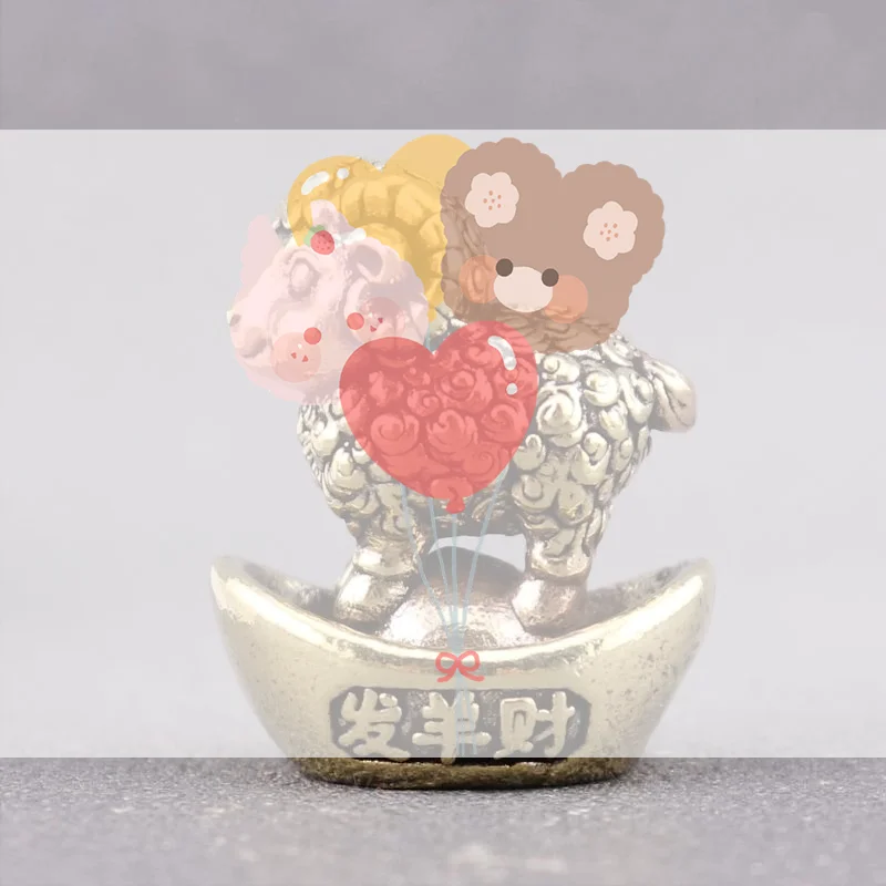 Chinese Zodiac Goat Lucky Statue Hand Polished Brass Sheep Figurine Desktop Ornament For Office Fengshui Decor