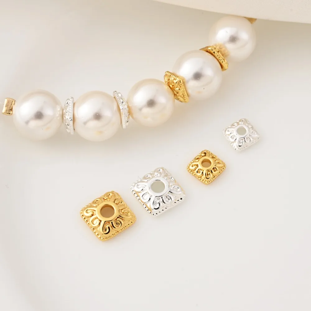 

Медная квадратная подставка для цветов из настоящего золота 18 карат, жемчужный браслет своими руками, подставка для бусин-разделителя для ожерелья, гальваническая серебряная подставка для шляп