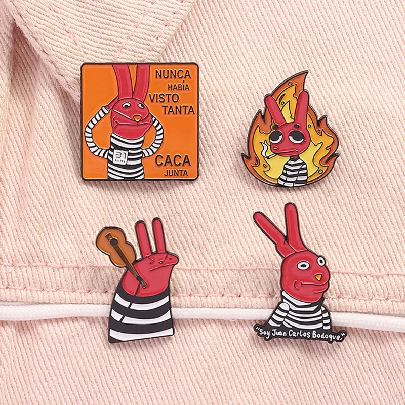 

Hang In There It Gets Worse Anime Fire Enamel Pins I'm Fine Creative Spark Lapel Badges Backpack Jewelry Gifts For Friends Fans