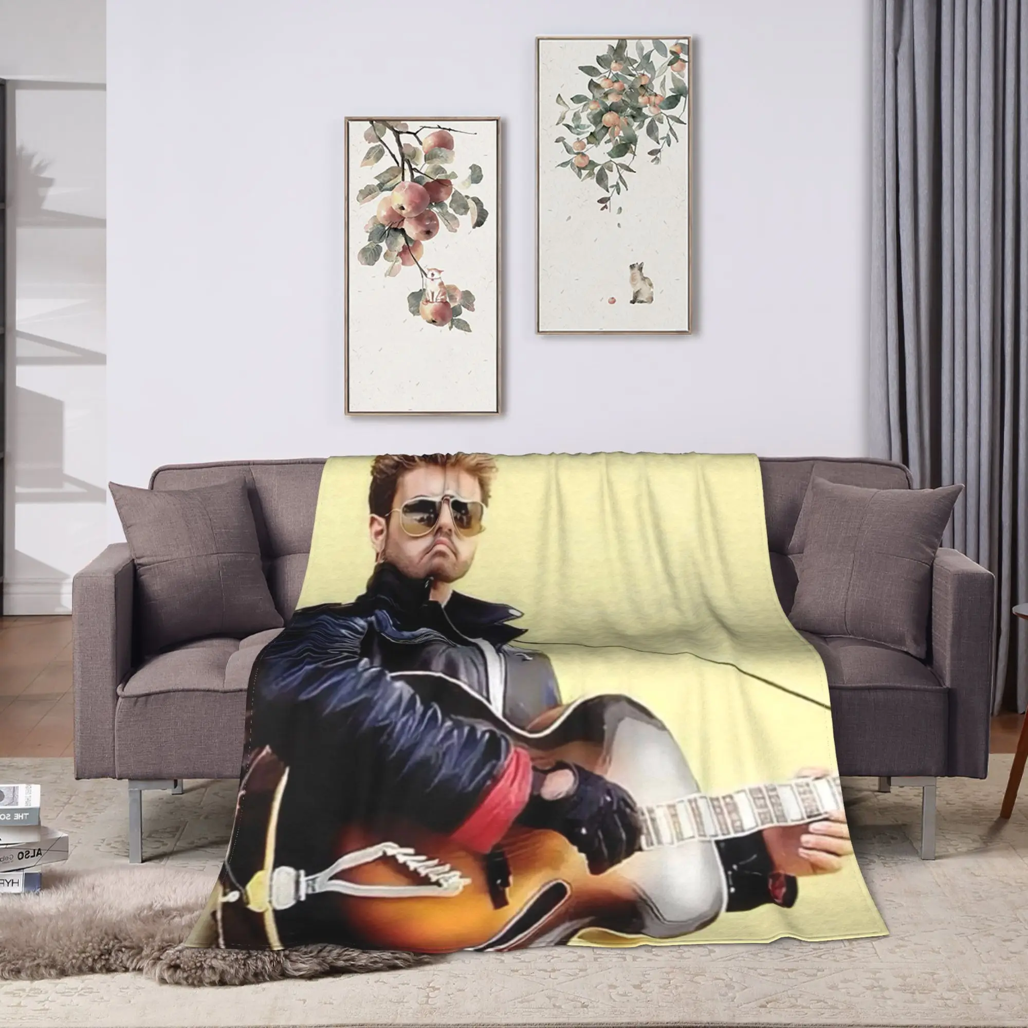 George Michael British Singer Blanket Quality Soft Warm  Throw Blanket Winter Girls Boys Couch Chair Sofa Bed Pattern Bedspread