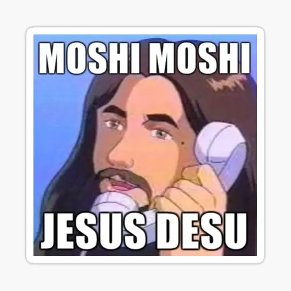 Jesus Desu 3  5PCS Stickers for Living Room Decor  Funny Wall Kid Window Decorations Laptop 5PCS Stickers Room Car Background