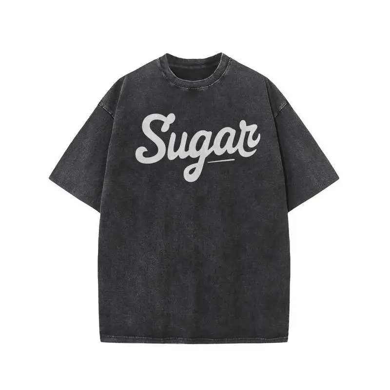 

Vintage Cotton "Sugar" T-Shirt Oversized Retro Slogan Tee Sweet Aesthetic Casual Streetwear Top for Women