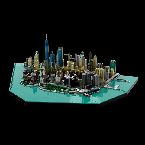 10523PCS City Hot Selling Street View Moc New York City Financial District model DIY creative ideas ChildToy AssemblyPuzzle Gift