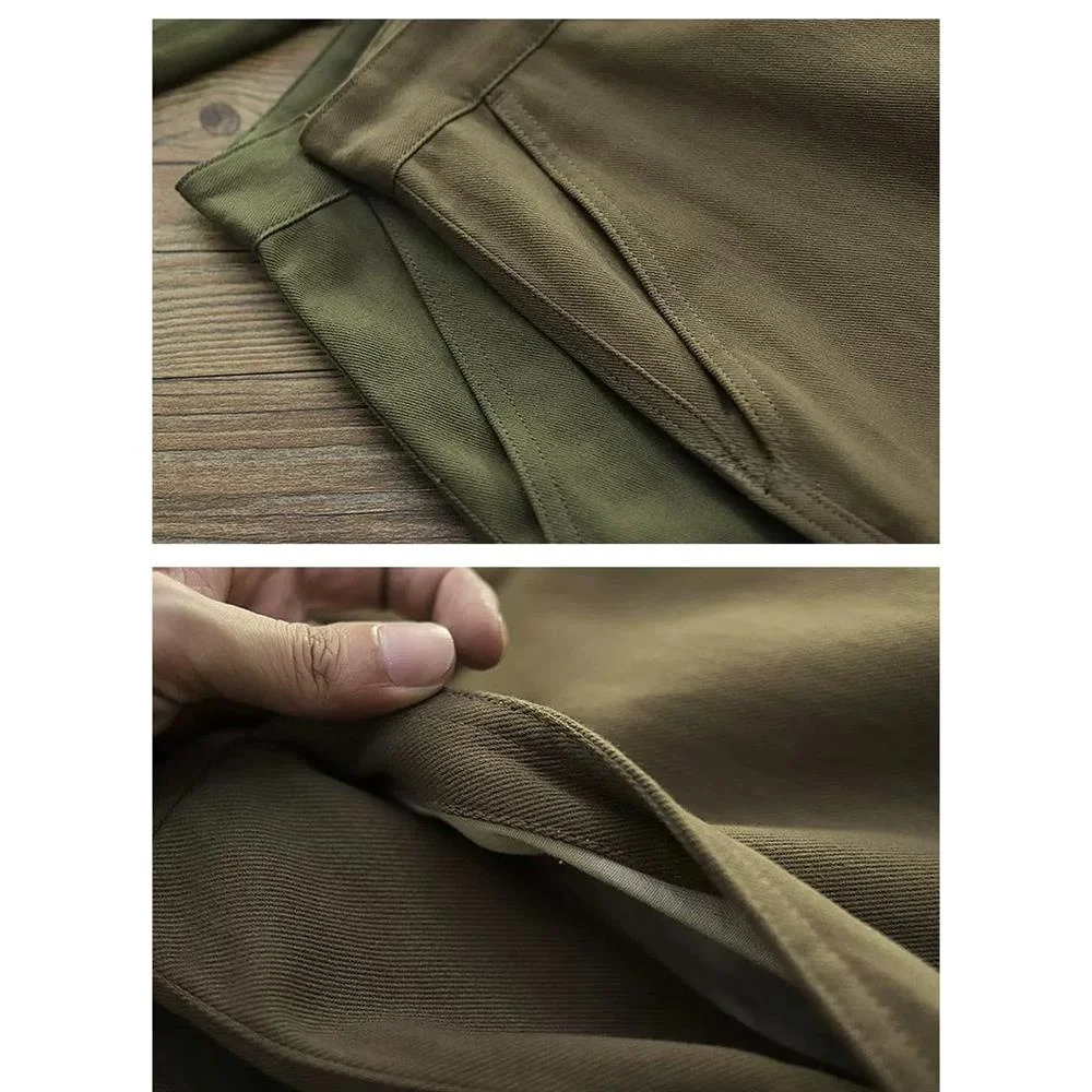 Elastic Casual Cotton Work Trousers Men's Loose Wear-Resistant Straight Leg Spring Autumn Outdoor Leisure Security Labor Prot...